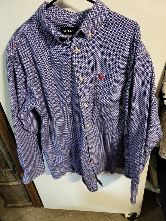 Ariat Other - Ariat CAT 2 Fit Mens Blue White Patterned Button Down Shirt XL